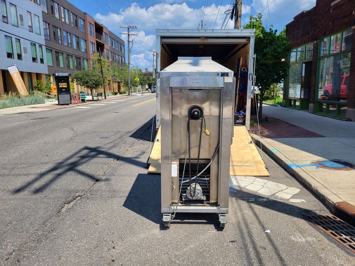 Stainless steel equipment on a truck liftgate (Specialized Hauling) by Moving Pros CLE